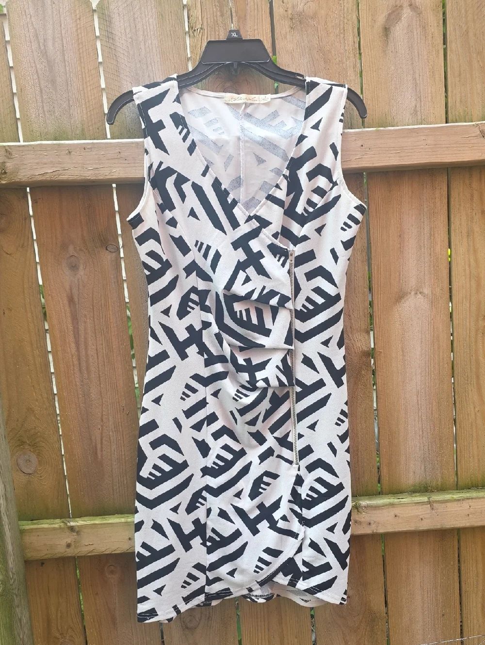 Liberty Love Black & White Geometric Midi Dress